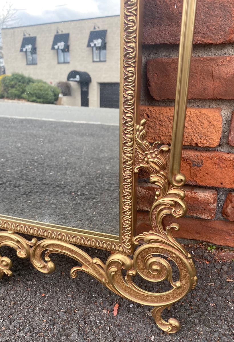 20th Century Stunning Regency Style Brass Console Table and Mirror For Sale