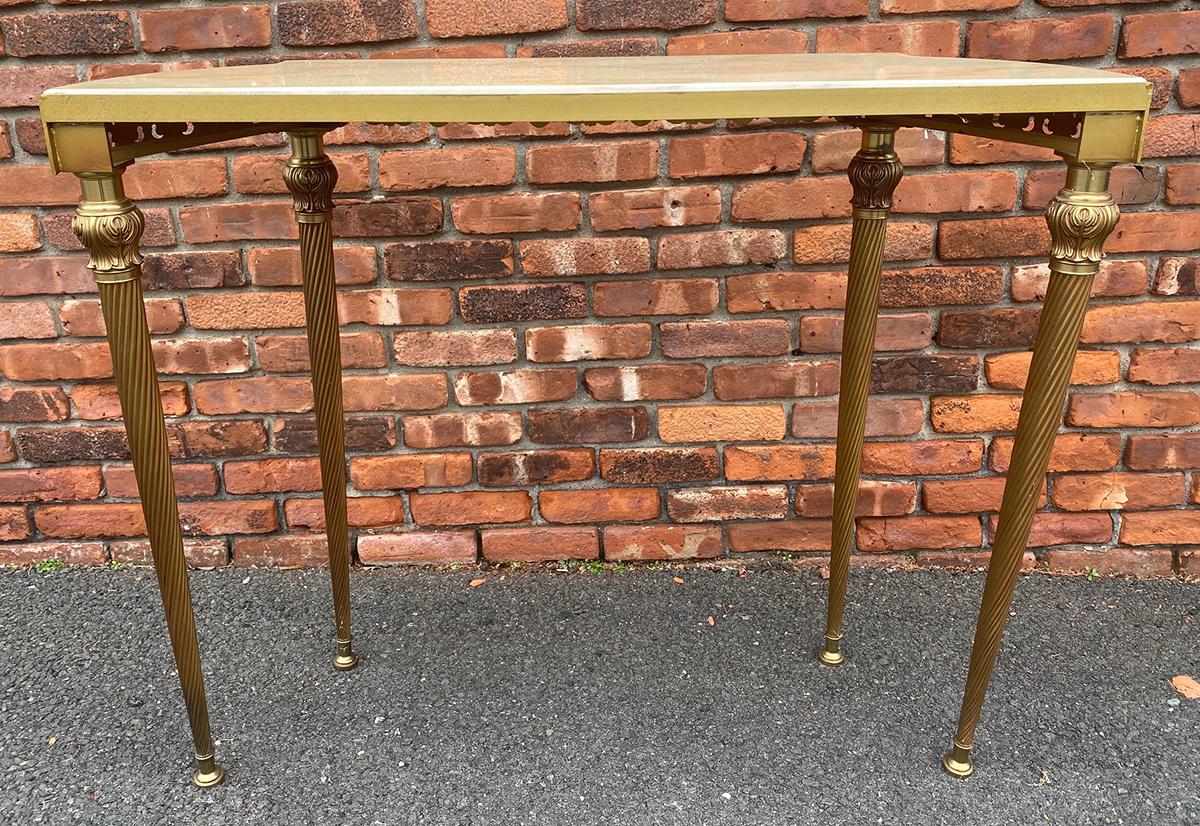 Stunning Regency Style Brass Console Table and Mirror For Sale 3