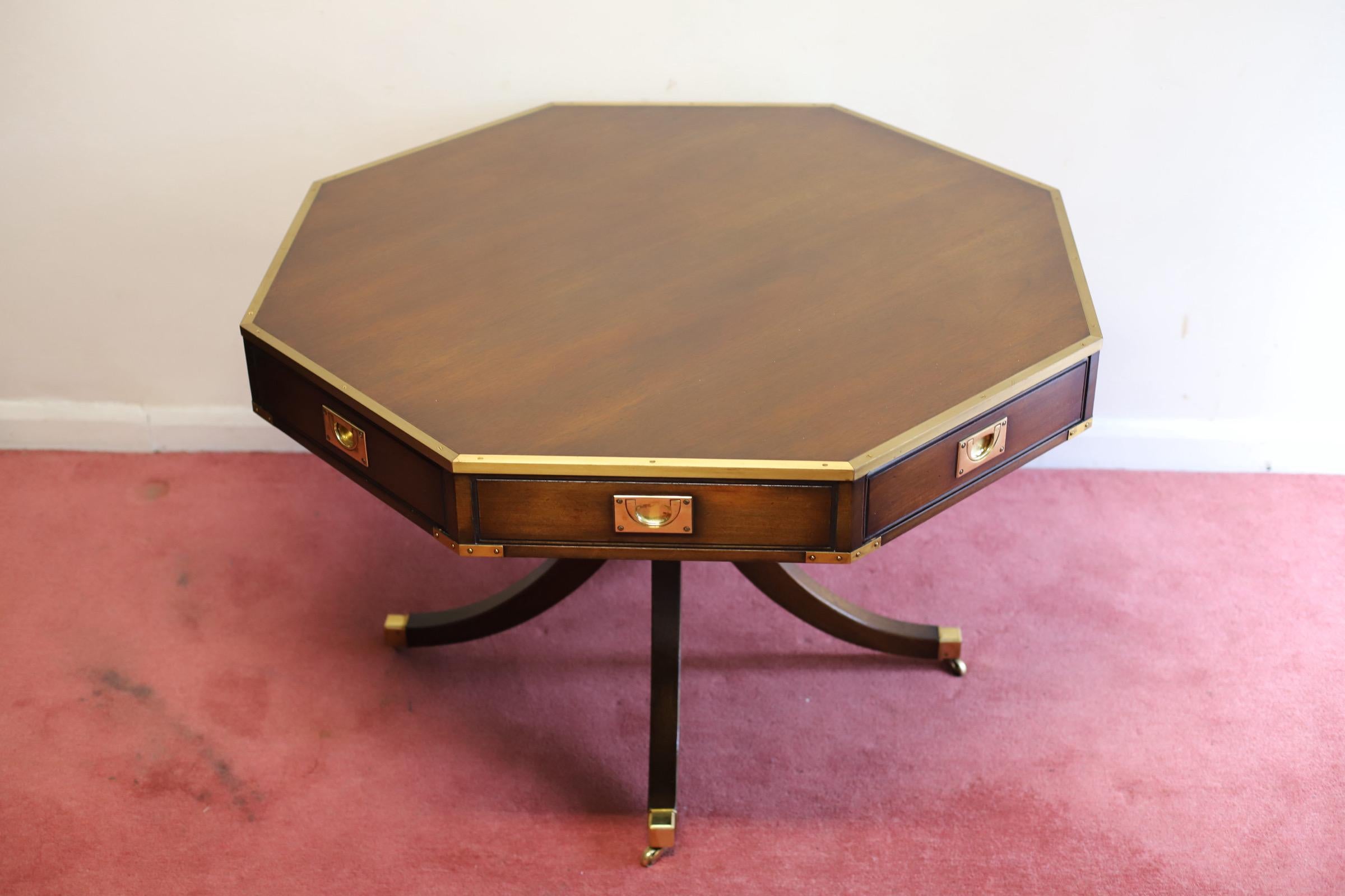 Hand-Crafted Stunning REH Kennedy Military Campaign Centre Table  For Sale