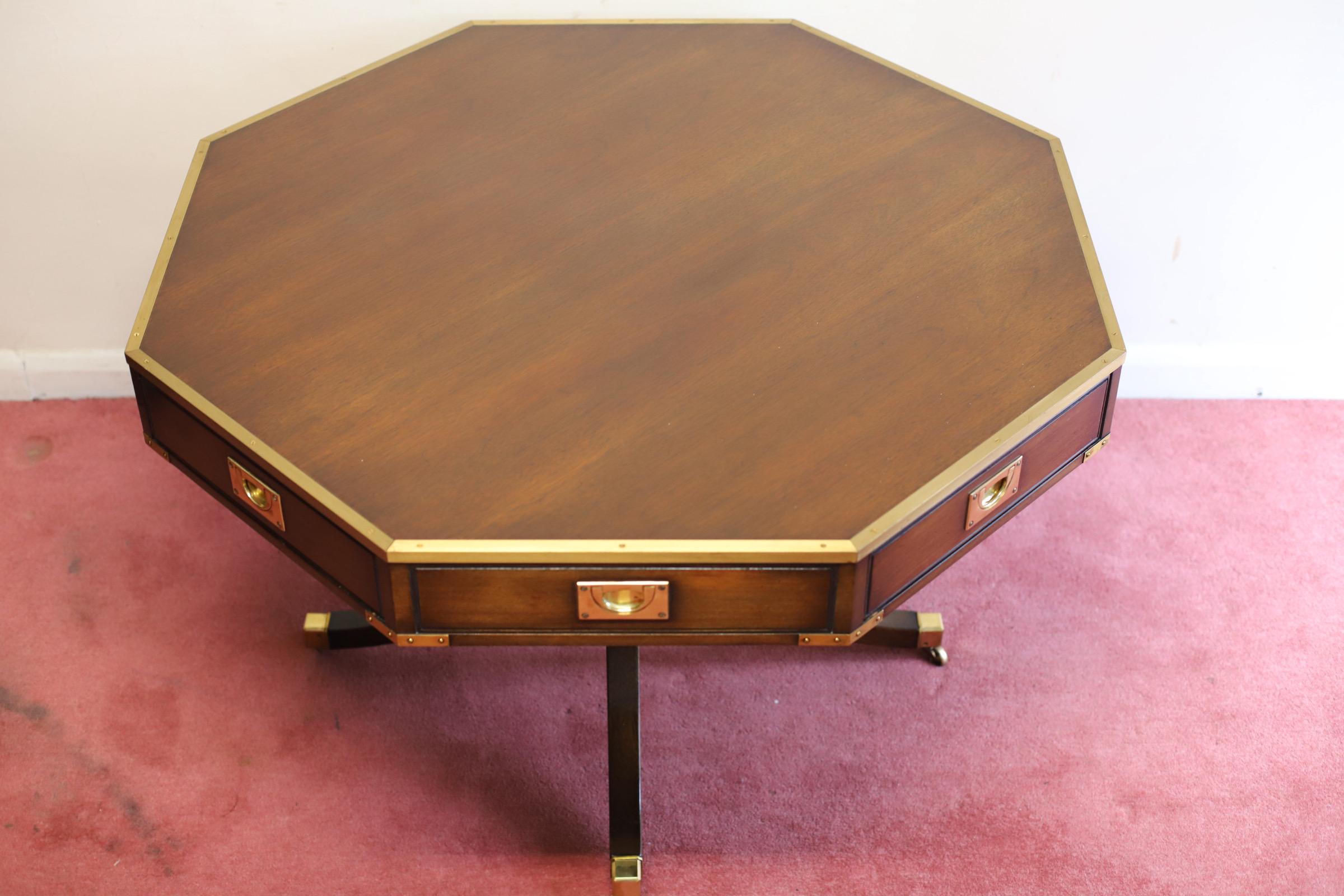 Stunning REH Kennedy Military Campaign Centre Table  In Good Condition For Sale In Crawley, GB
