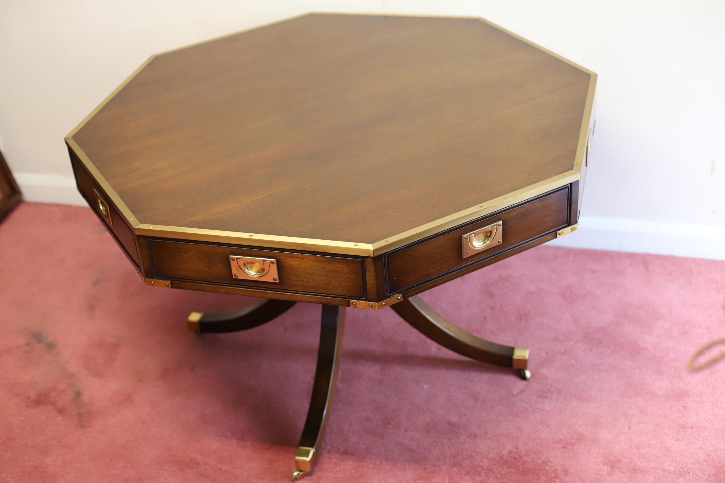 Brass Stunning REH Kennedy Military Campaign Centre Table  For Sale