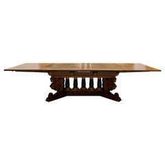 Stunning Renaissance Revivial Late 19th Century Extends Table, Signed Lofmark