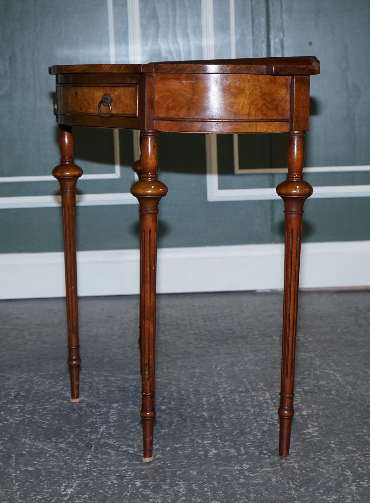 Stunning Restored Burr Walnut Demilune Table Hallway Table 4