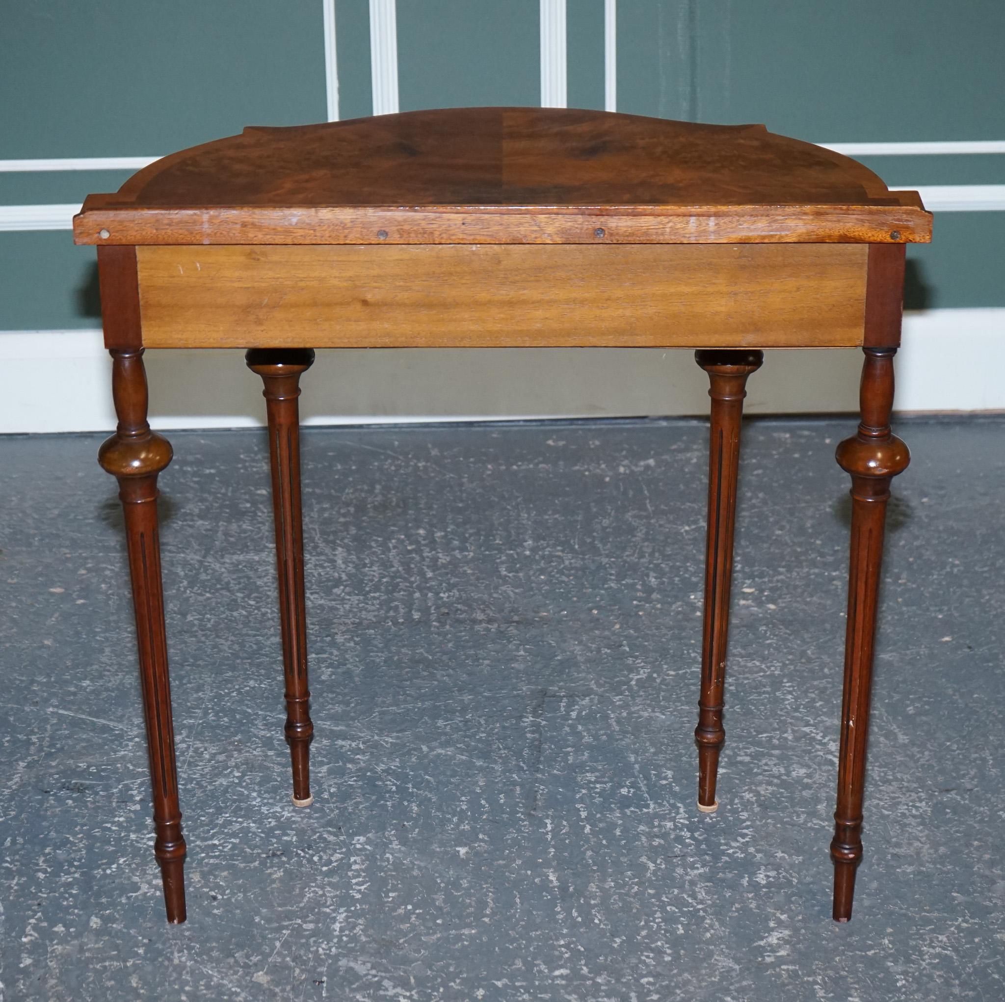 Stunning Restored Burr Walnut Demilune Table Hallway Table 6