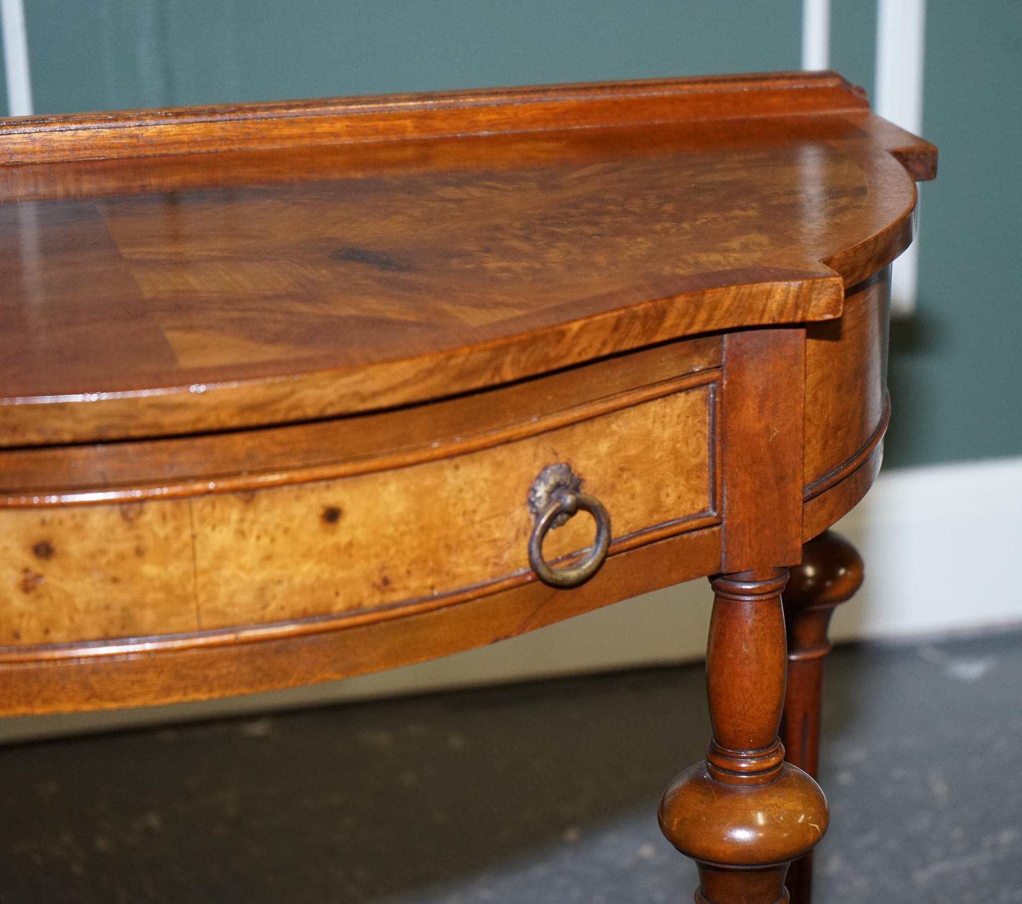 Stunning Restored Burr Walnut Demilune Table Hallway Table 1