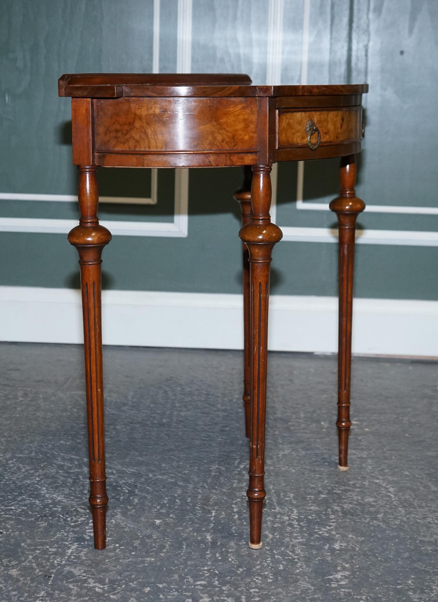 Stunning Restored Burr Walnut Demilune Table Hallway Table 2