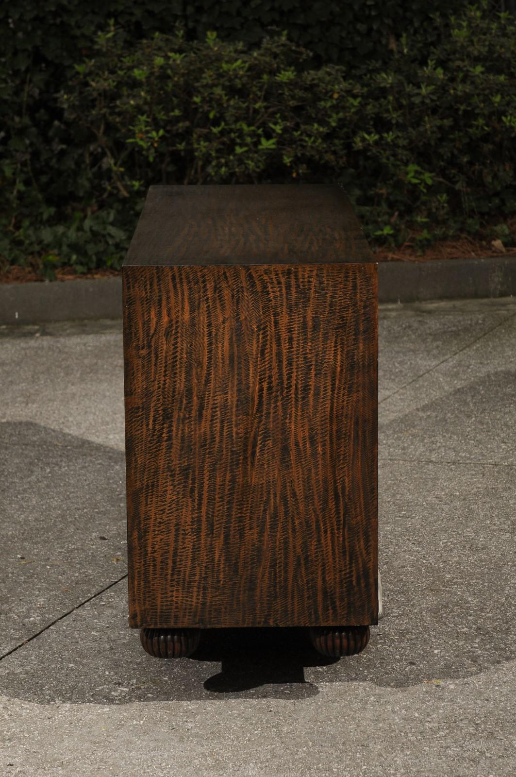 Stunning Restored Hand-Carved Mahogany Commode by Michael Taylor For Sale 10