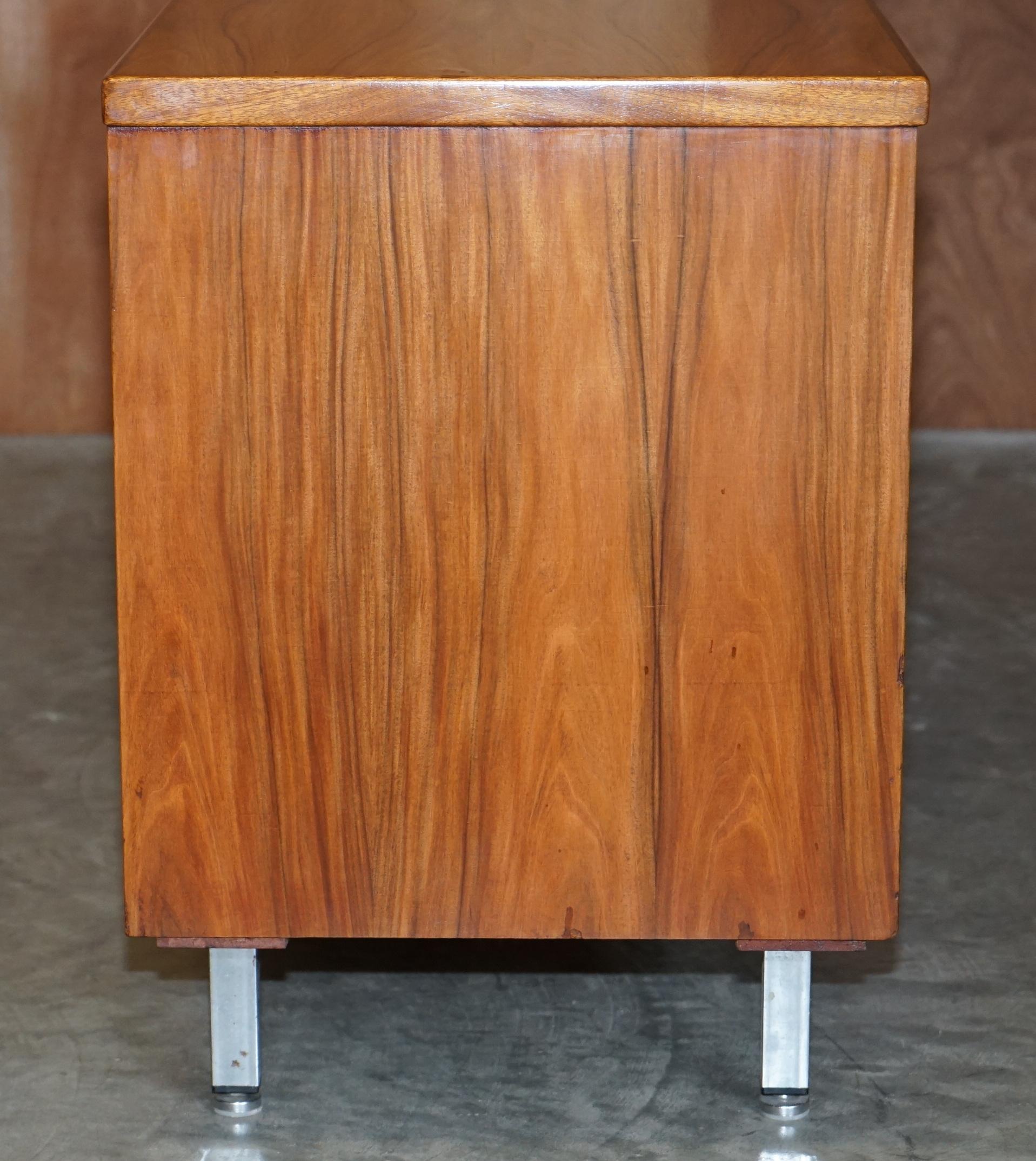 Stunning Restored Mid Century Modern Period Hardwood Sideboard with Chrome Legs For Sale 4