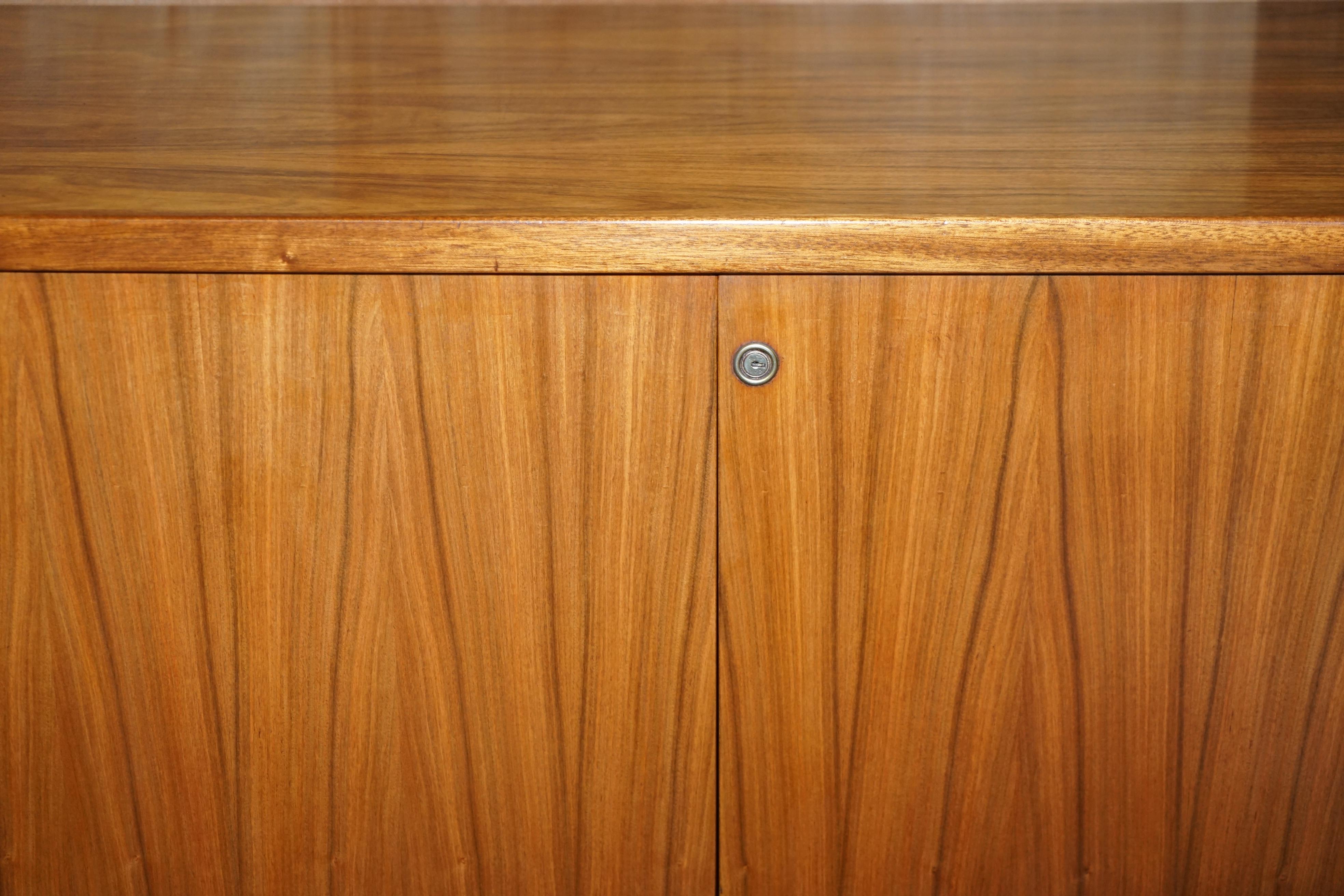 English Stunning Restored Mid Century Modern Period Hardwood Sideboard with Chrome Legs For Sale