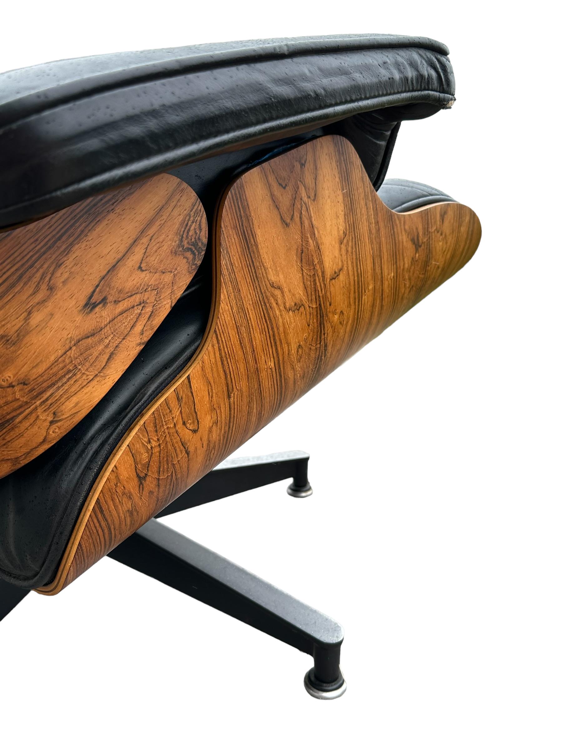 Stunning Restored Rosewood Eames Lounge Chair and Ottoman by Herman Miller 3
