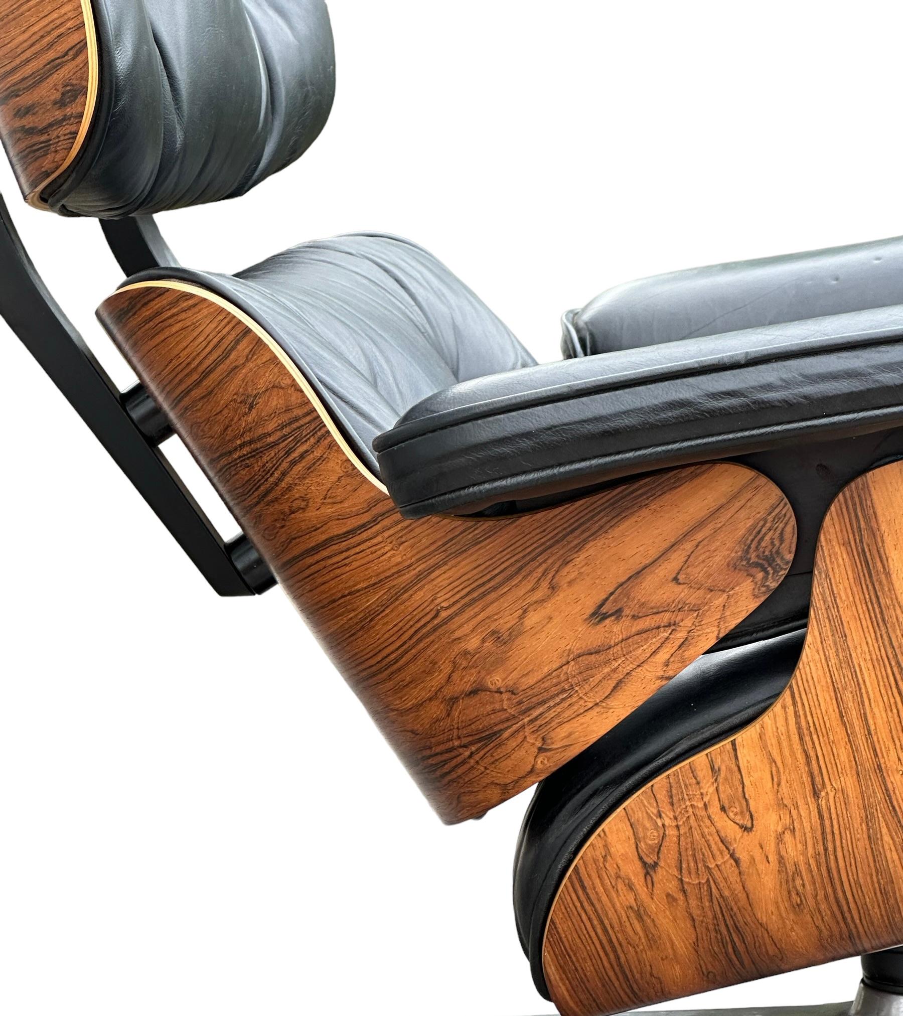 Stunning Restored Rosewood Eames Lounge Chair and Ottoman by Herman Miller 2
