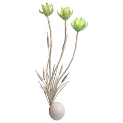 Stunning Retro Floral Floor Lamp, with Murano Glass Shades