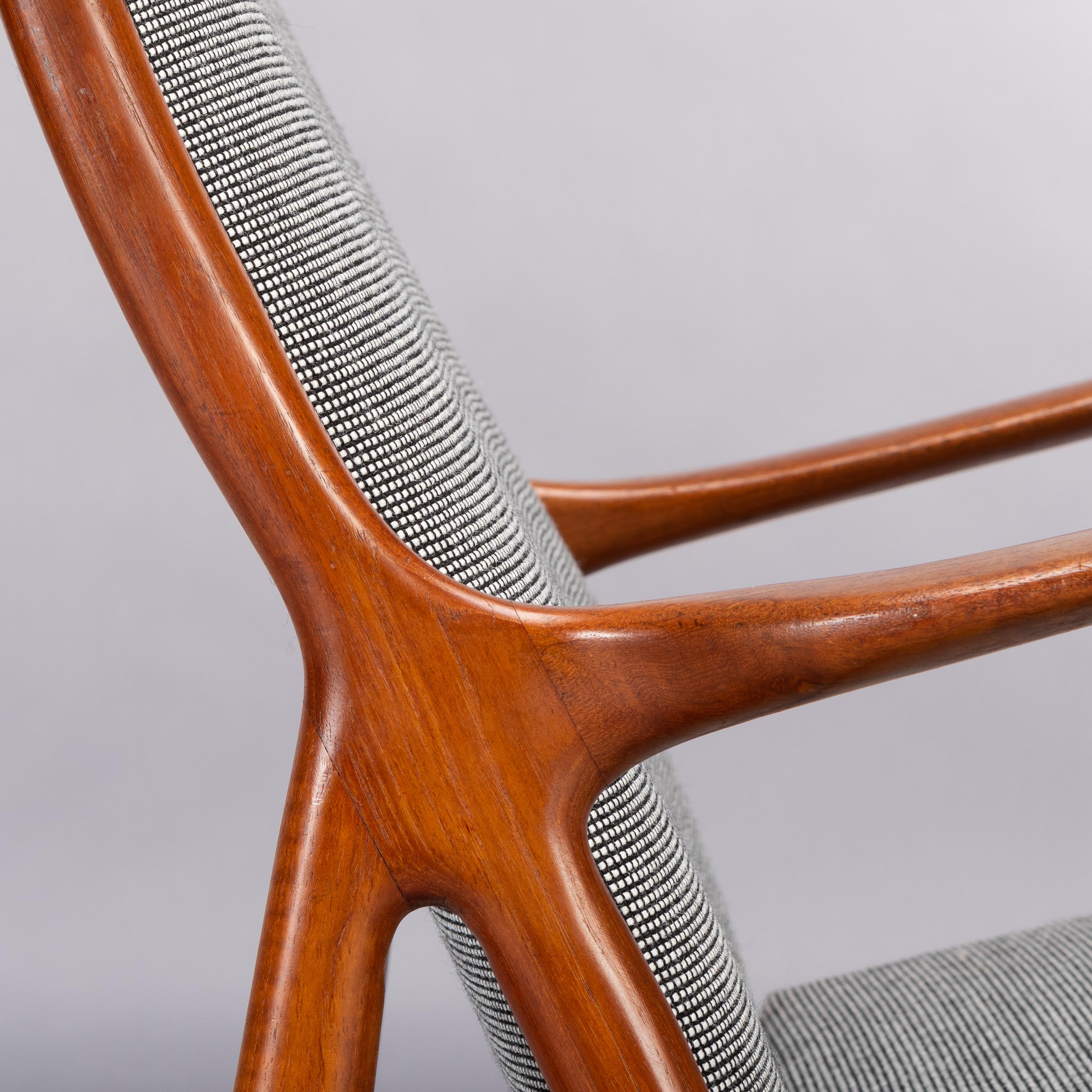Stunning Reupholstered Teak Lounge Chair by Erik Andersen and Palle Pedersen 5