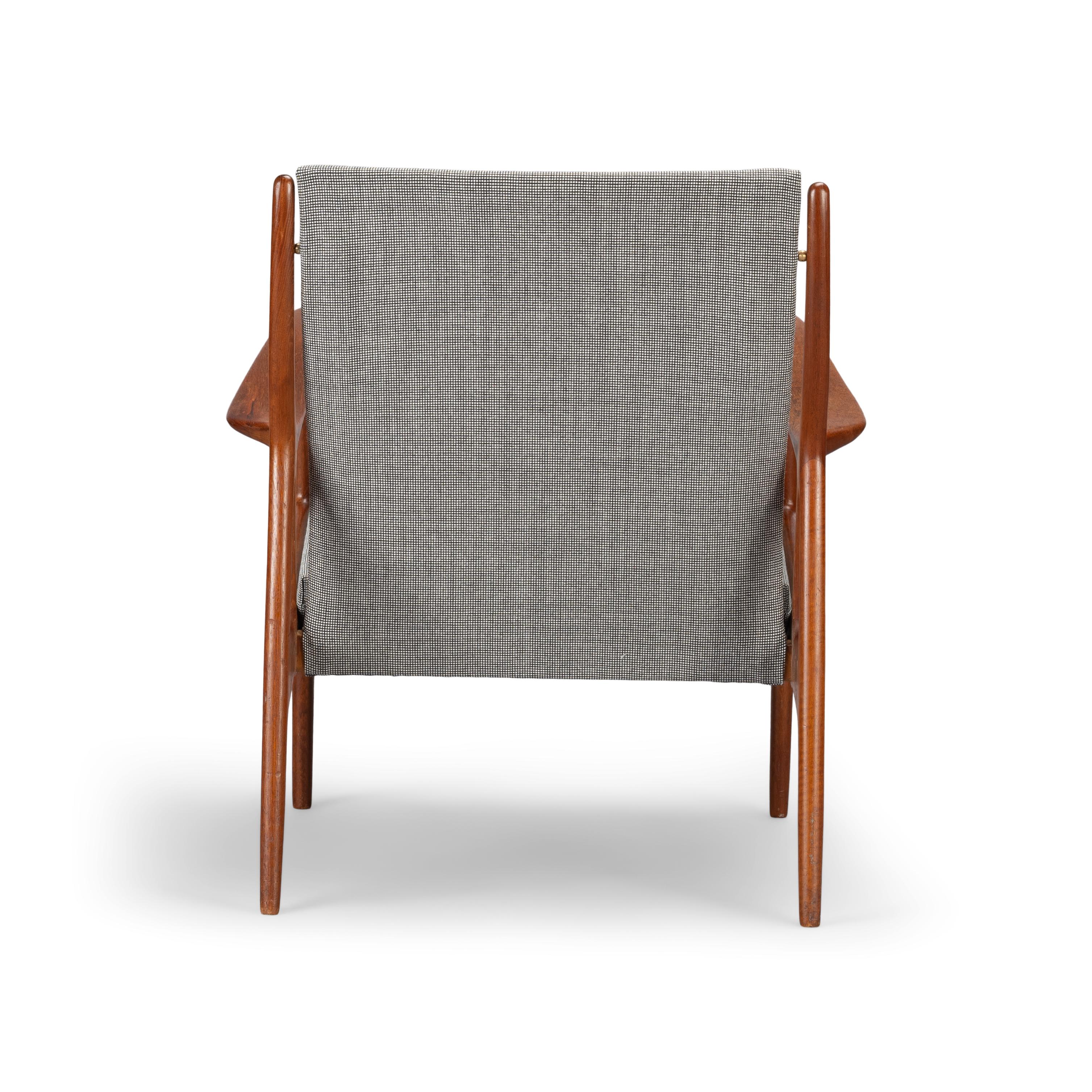 Mid-Century Modern Stunning Reupholstered Teak Lounge Chair by Erik Andersen and Palle Pedersen