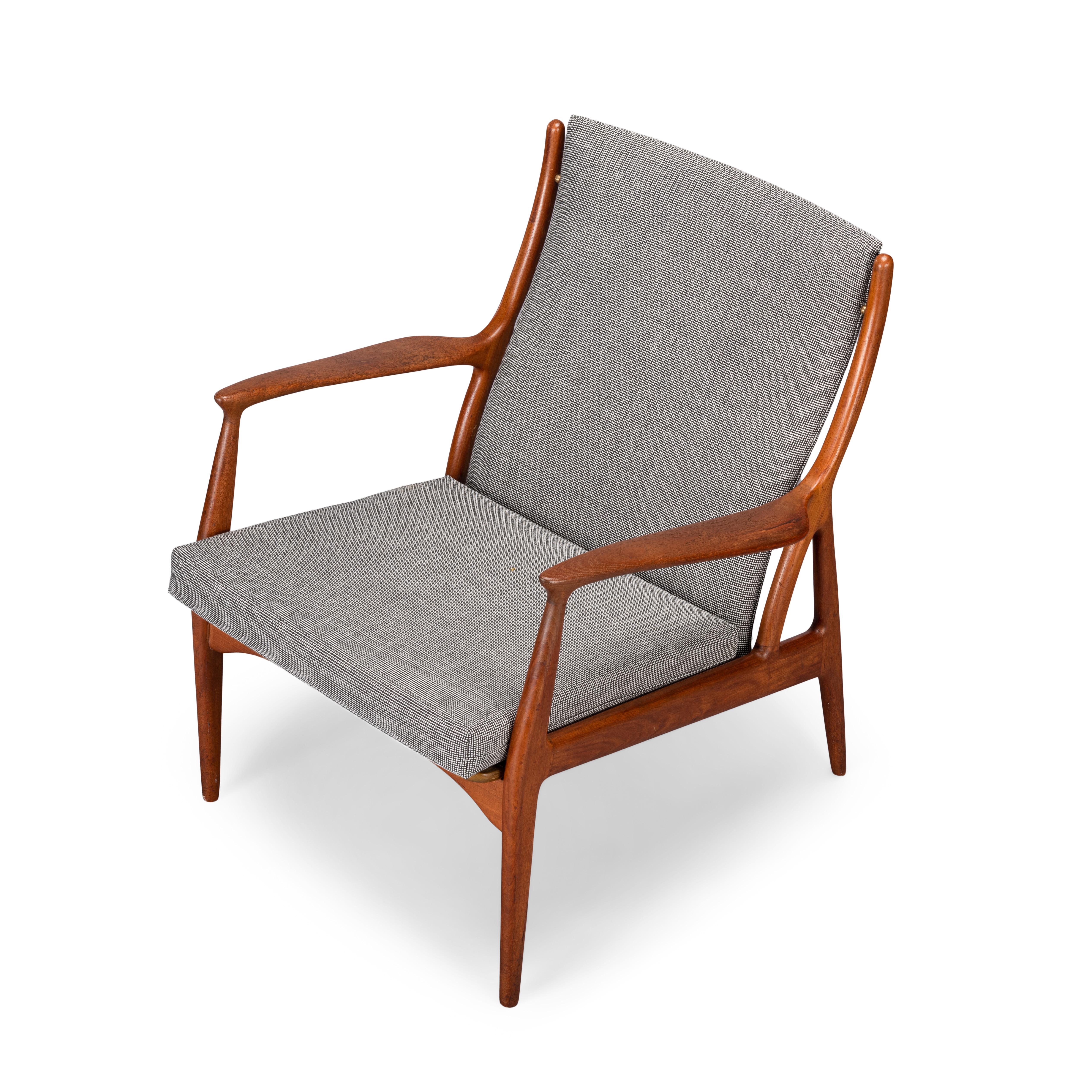 Stunning Reupholstered Teak Lounge Chair by Erik Andersen and Palle Pedersen 1