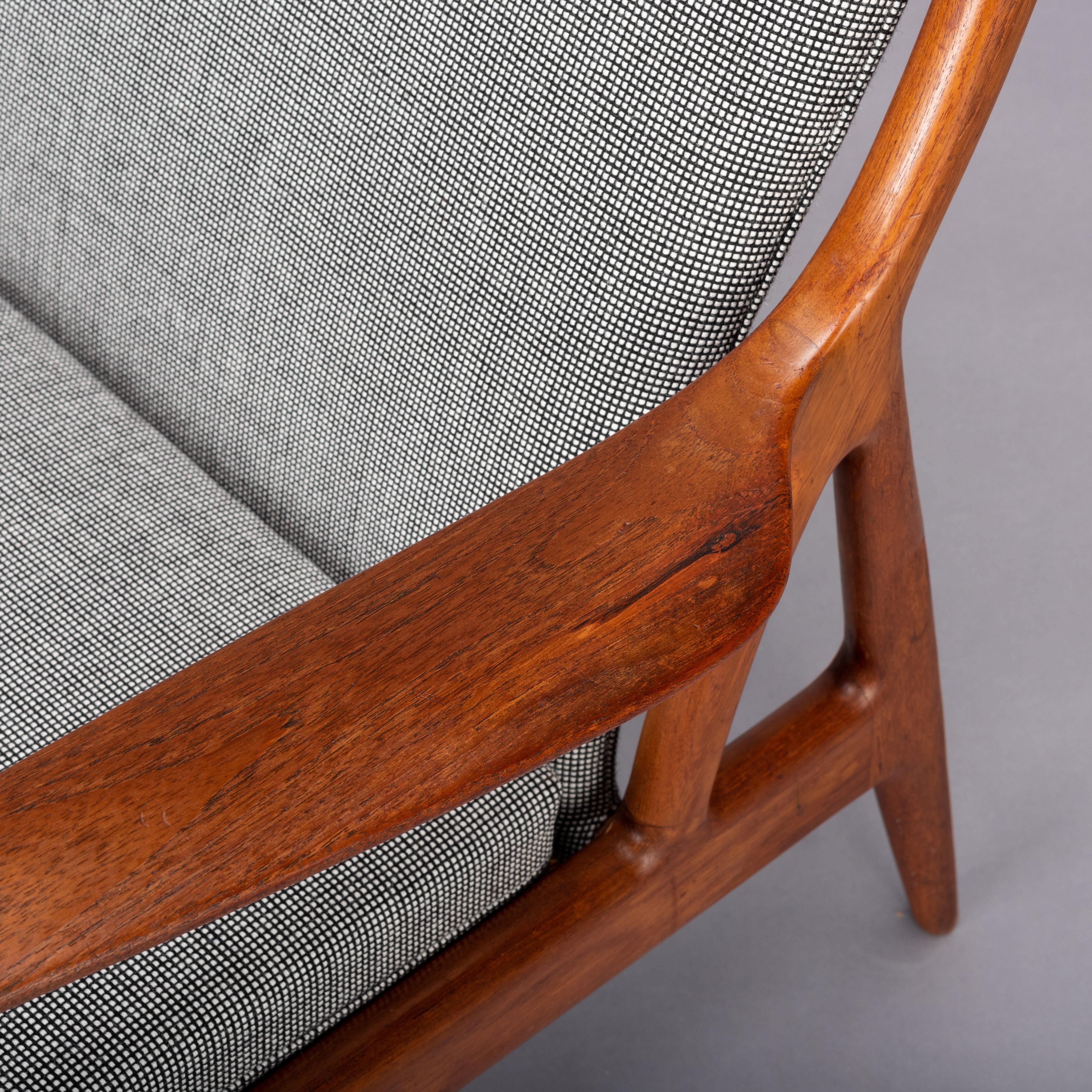 Stunning Reupholstered Teak Lounge Chair by Erik Andersen and Palle Pedersen 2