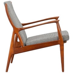 Stunning Reupholstered Teak Lounge Chair by Erik Andersen and Palle Pedersen