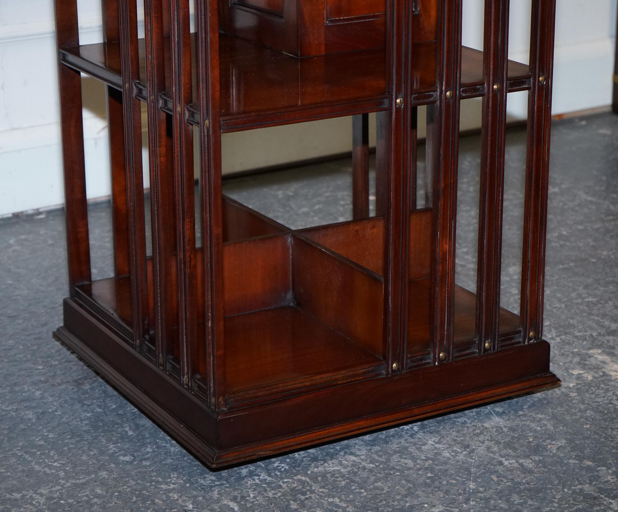STUPENDO TAVOLO DA LIBRERIA RIVIVALE INLAID con piano in pelle marrone invecchiata in vendita 7