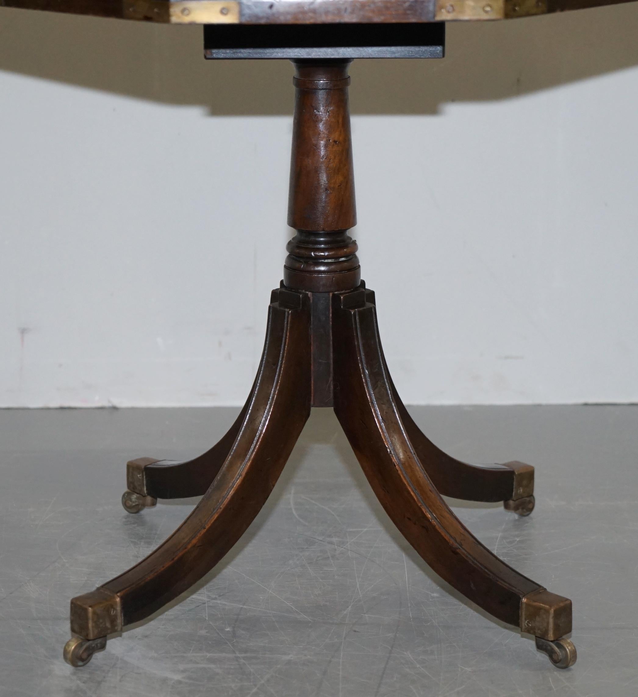 Stunning Revolving Military Campaign Regency Style Drum Side End Lamp Wine Table For Sale 5