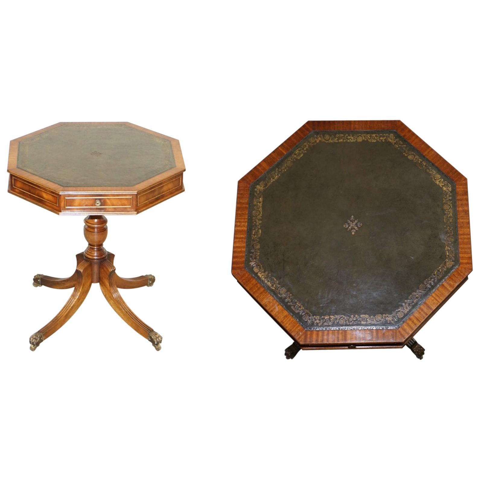 Stunning Revolving Vintage English Regency Style Drum Side End Lamp Wine Table