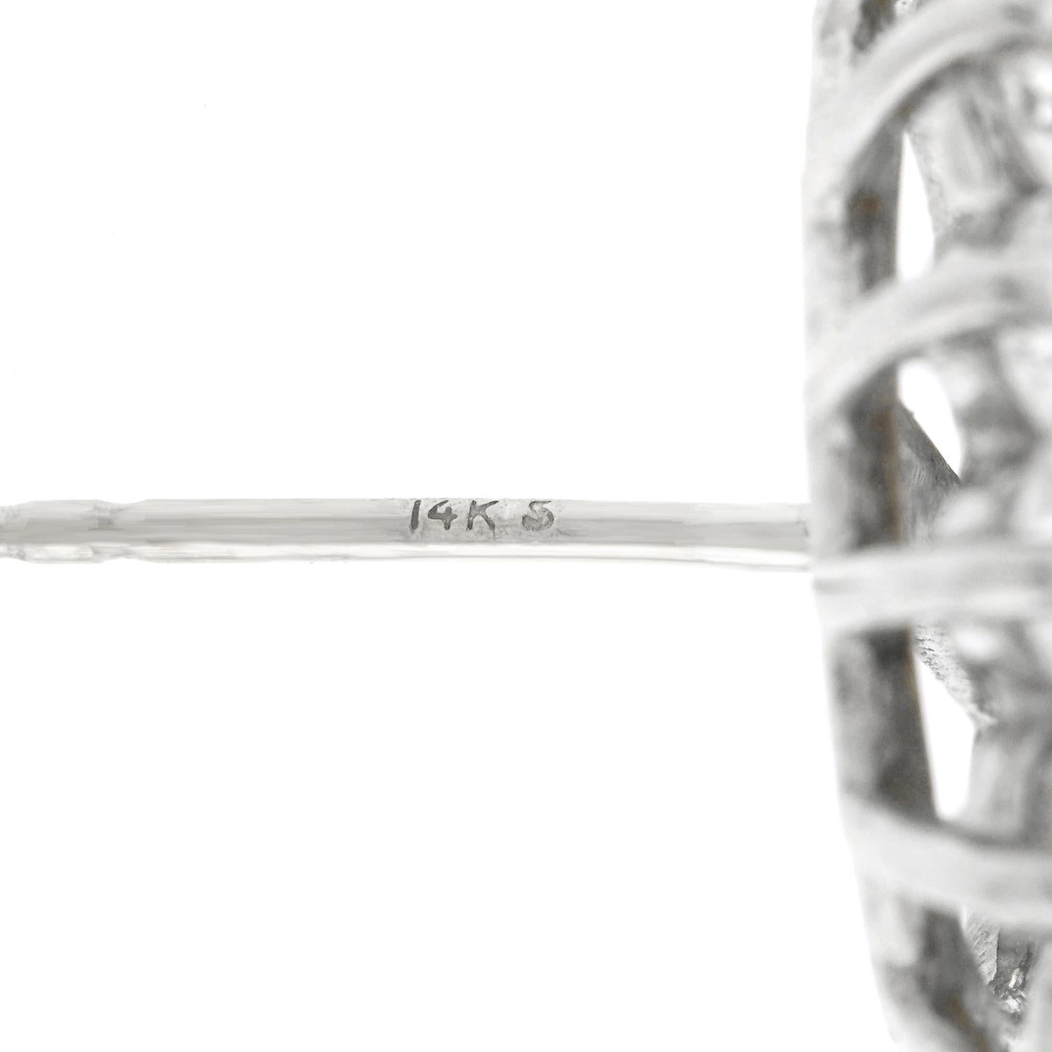 Stunning Rhodolite Garnet and Diamond Set Platinum Earrings 1