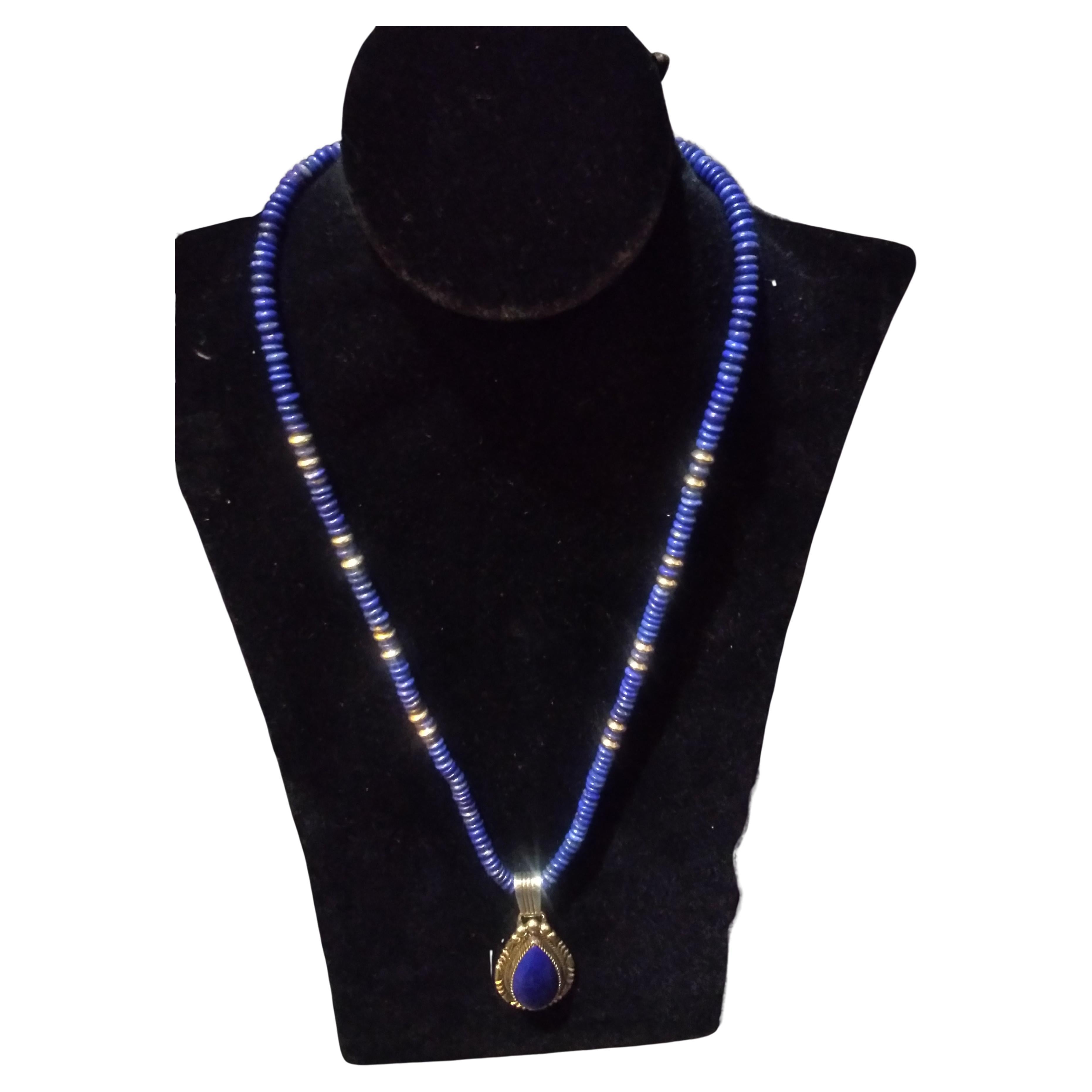 Stunning Richard Begay 19" Lapis Lazuli and Sterling Silver Neckla