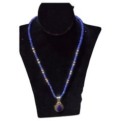 Stunning Richard Begay 19" Lapis Lazuli and Sterling Silver Neckla