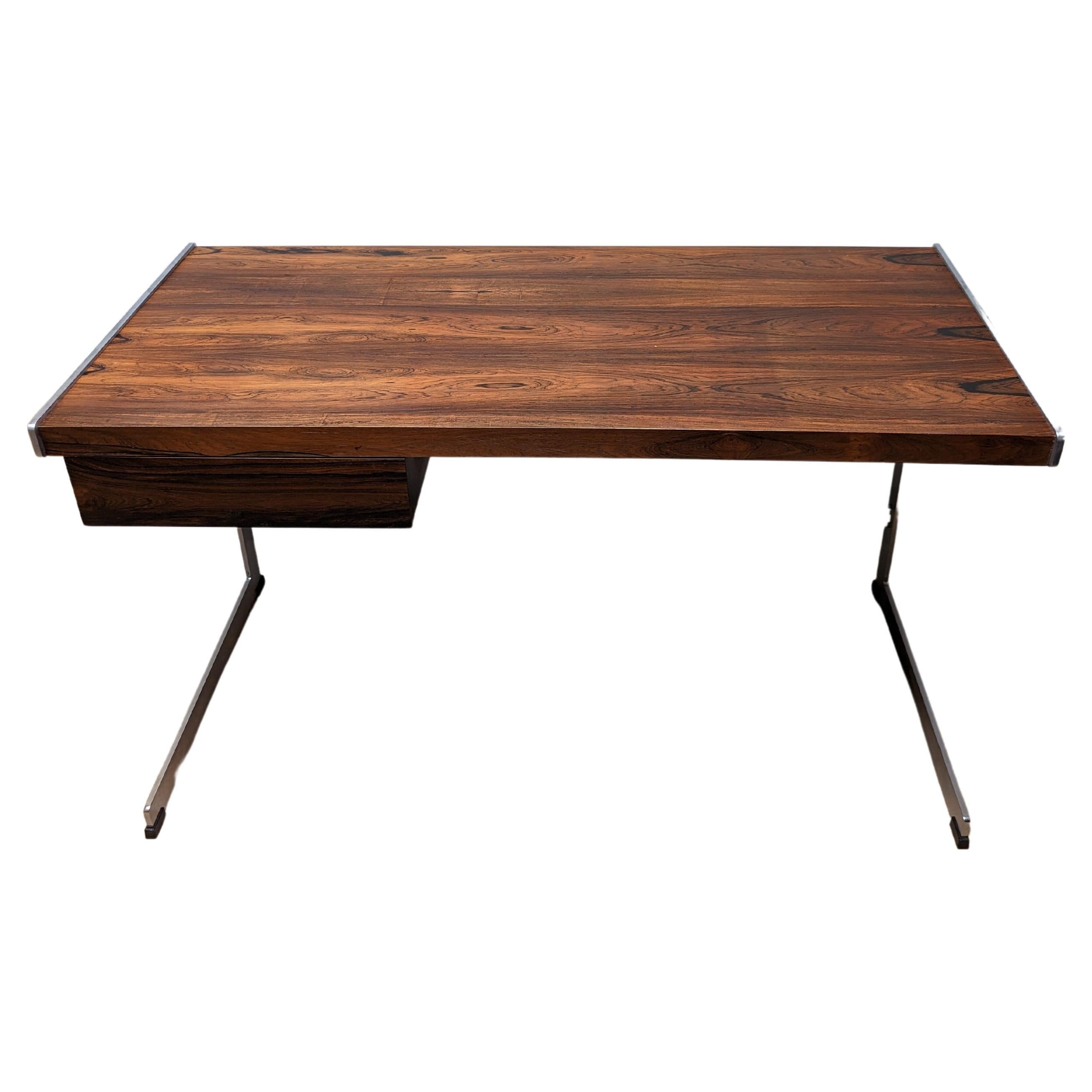 Stunning Richard Young for Merrow Associates Desk, Rosewood with Chrome Legs