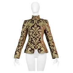 Stunning Roberto Cavalli Velvet Jacket With Gold Baroque Detailing 2006