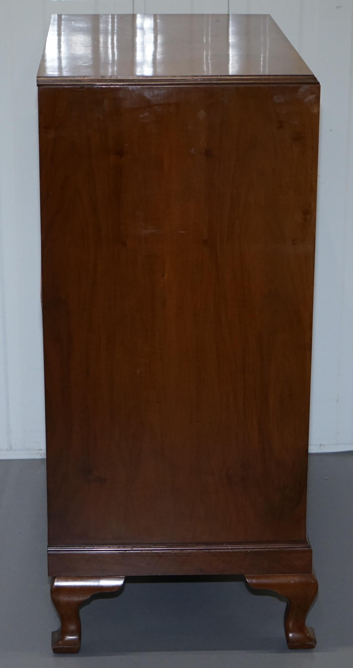 Stunning Robson & Sons circa 1910 Burr Walnut Drinks Cabinet Chest of Drawers 2