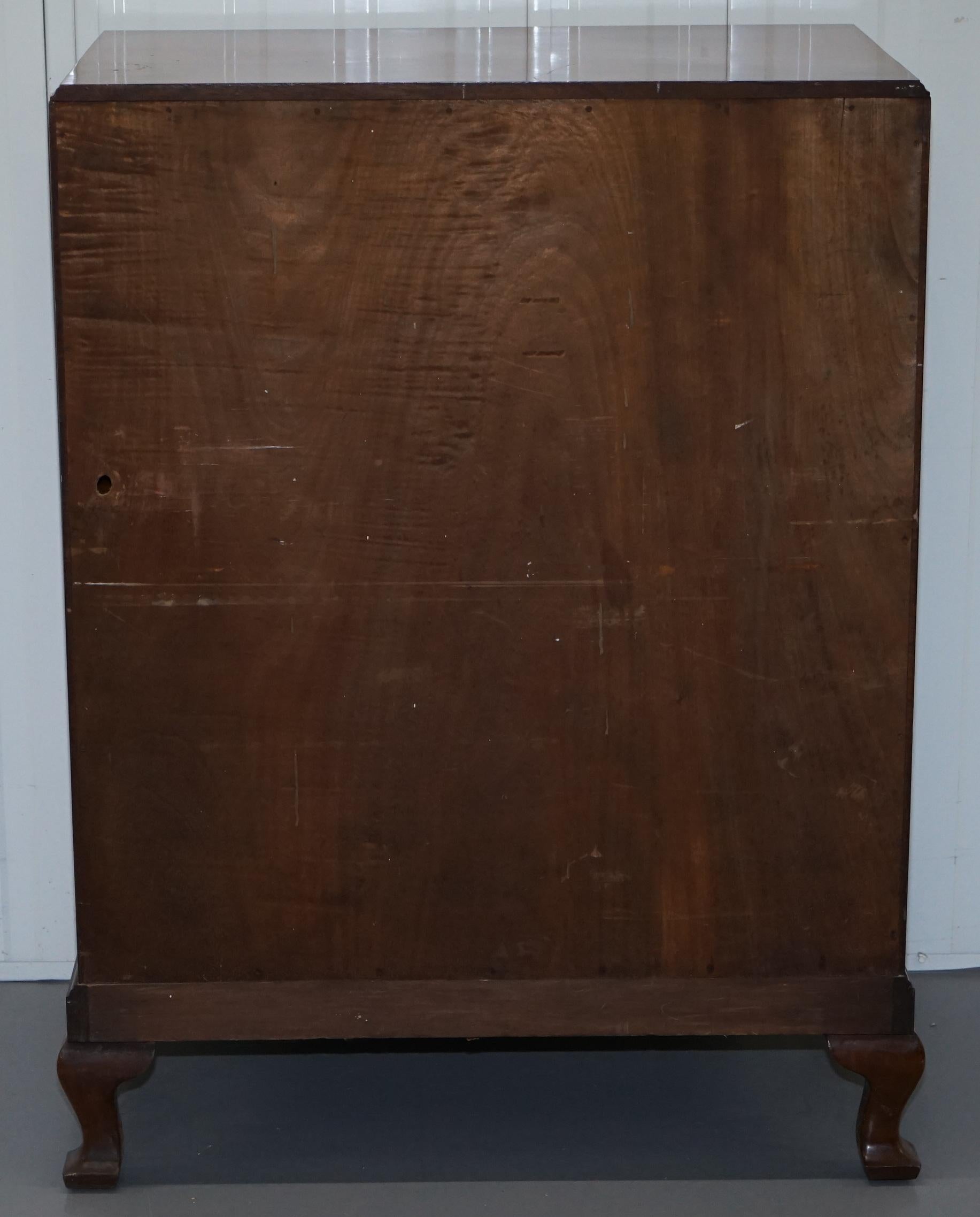 Stunning Robson & Sons circa 1910 Burr Walnut Drinks Cabinet Chest of Drawers 4