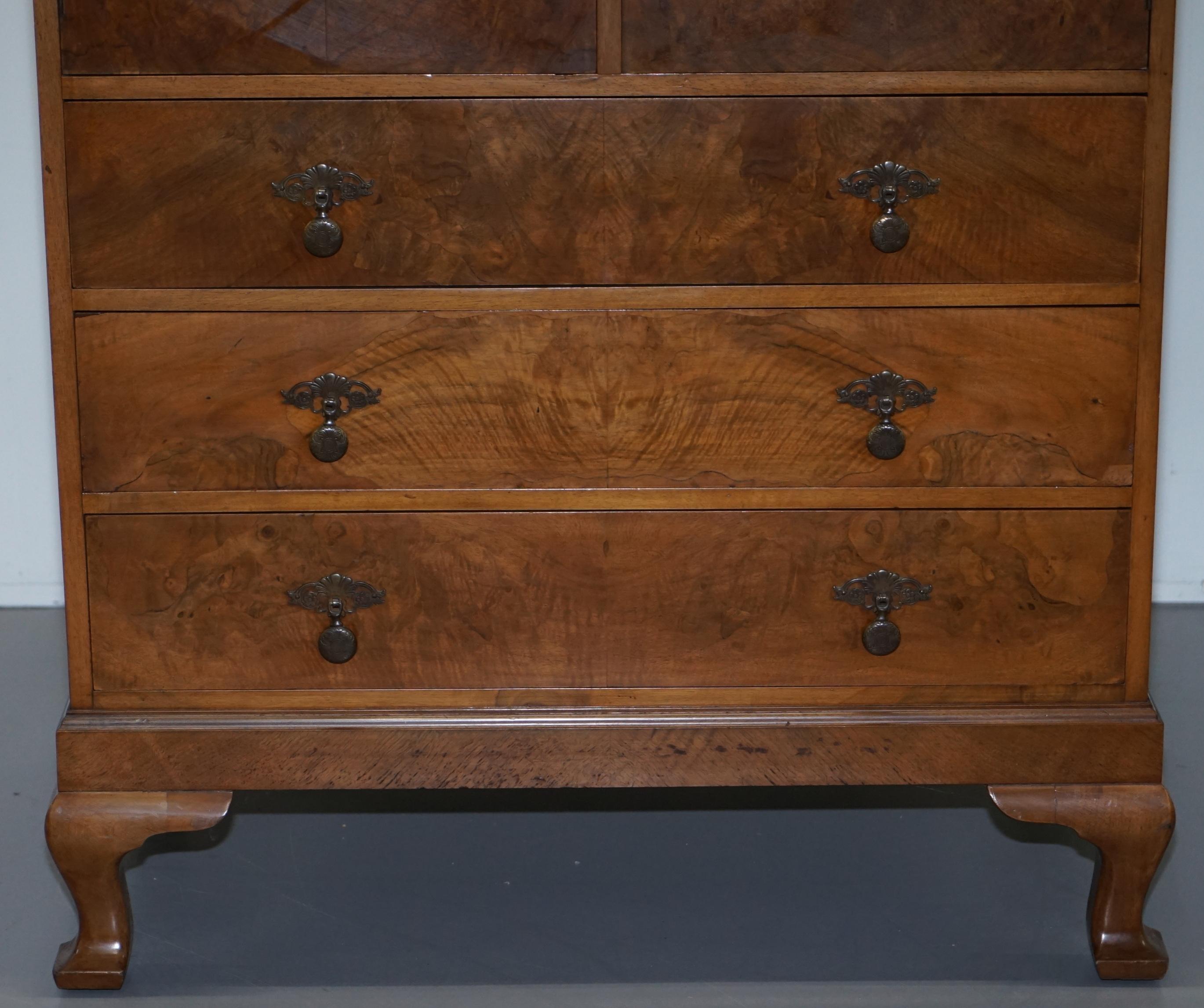 Early 20th Century Stunning Robson & Sons circa 1910 Burr Walnut Drinks Cabinet Chest of Drawers