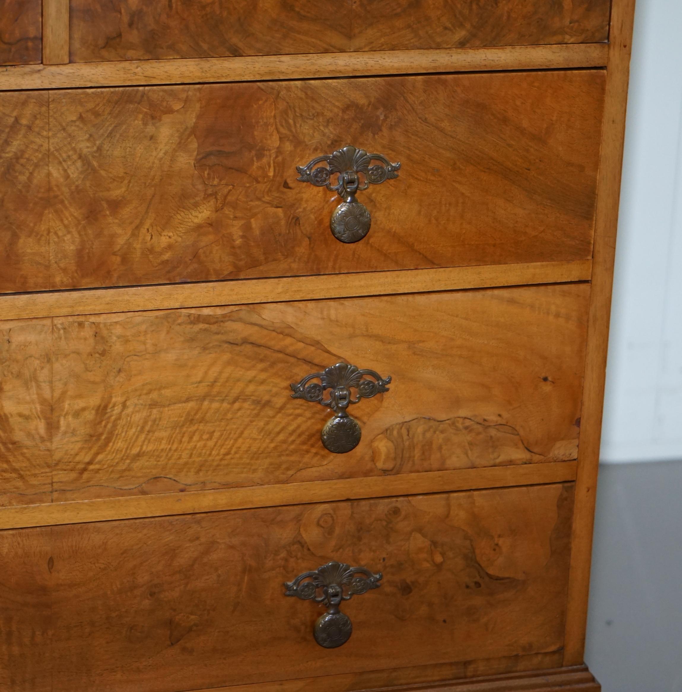 Burl Stunning Robson & Sons circa 1910 Burr Walnut Drinks Cabinet Chest of Drawers