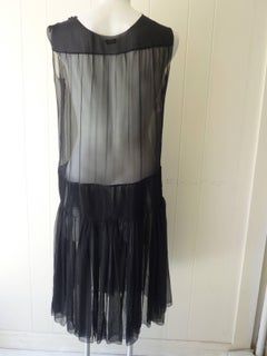 Atemberaubendes durchsichtiges schwarzes Seidenkleid (42 itl) Rochas, neu