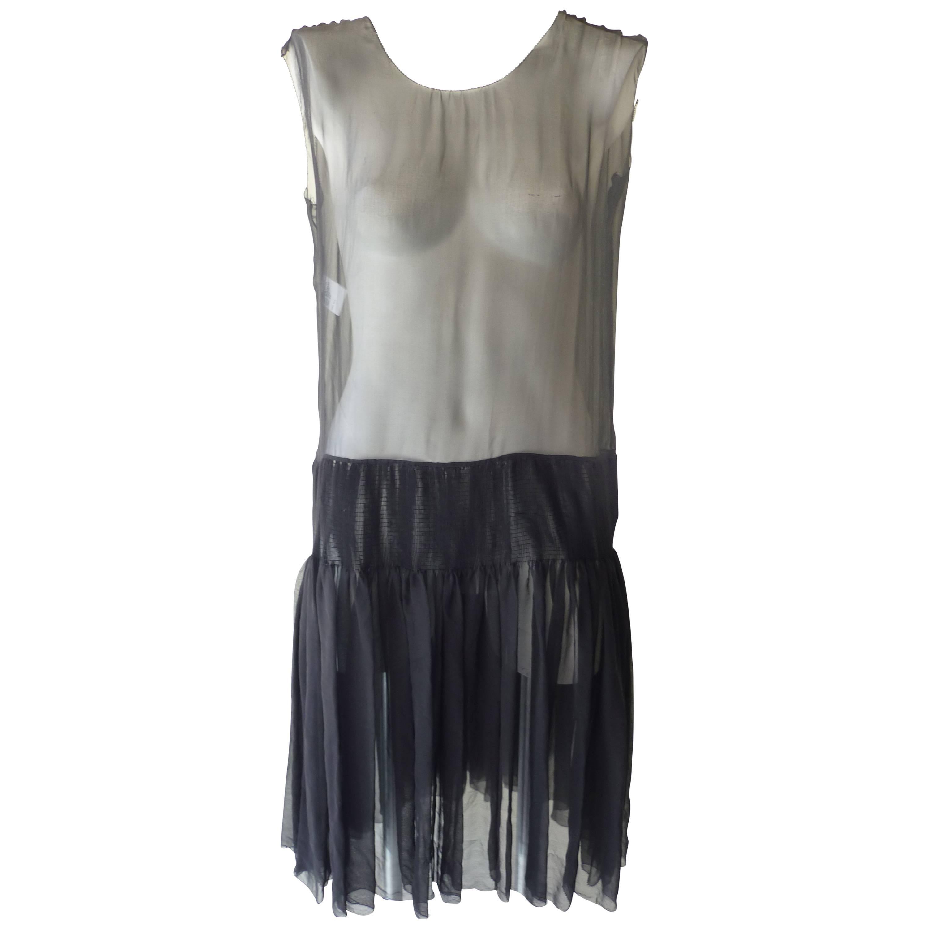 Stunning Rochas Sheer Black Silk Dress (42 itl) As New