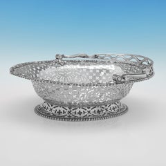 Stunning Rococo Design George III Period Sterling Silver Basket - London 1760