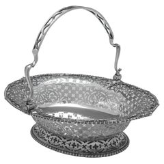 Stunning Rococo Design George III Period Sterling Silver Basket - London 1760