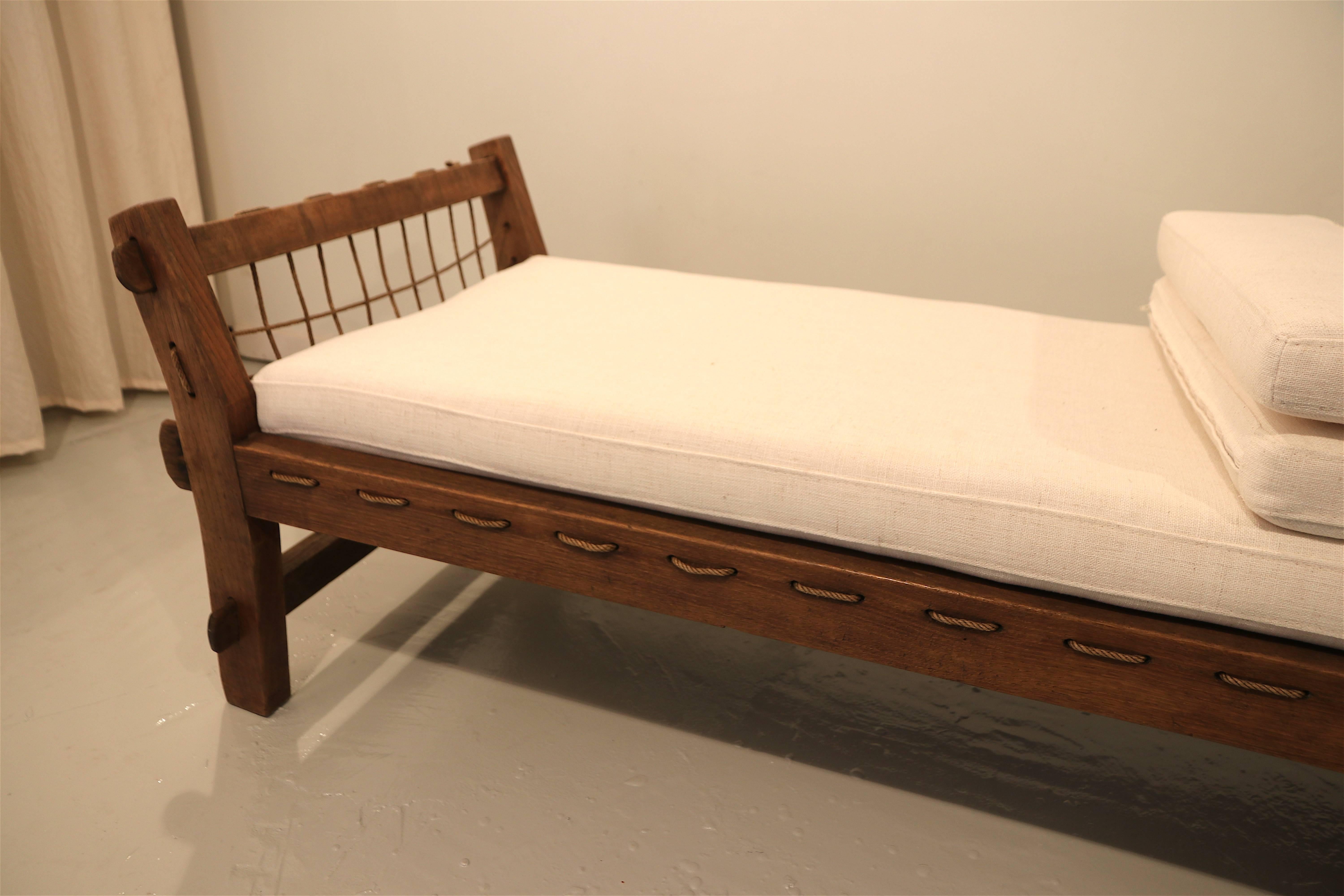 Stunning Rope Daybed in the Style of Jeanneret, Prouvé, Perriand for Chandigarh 3