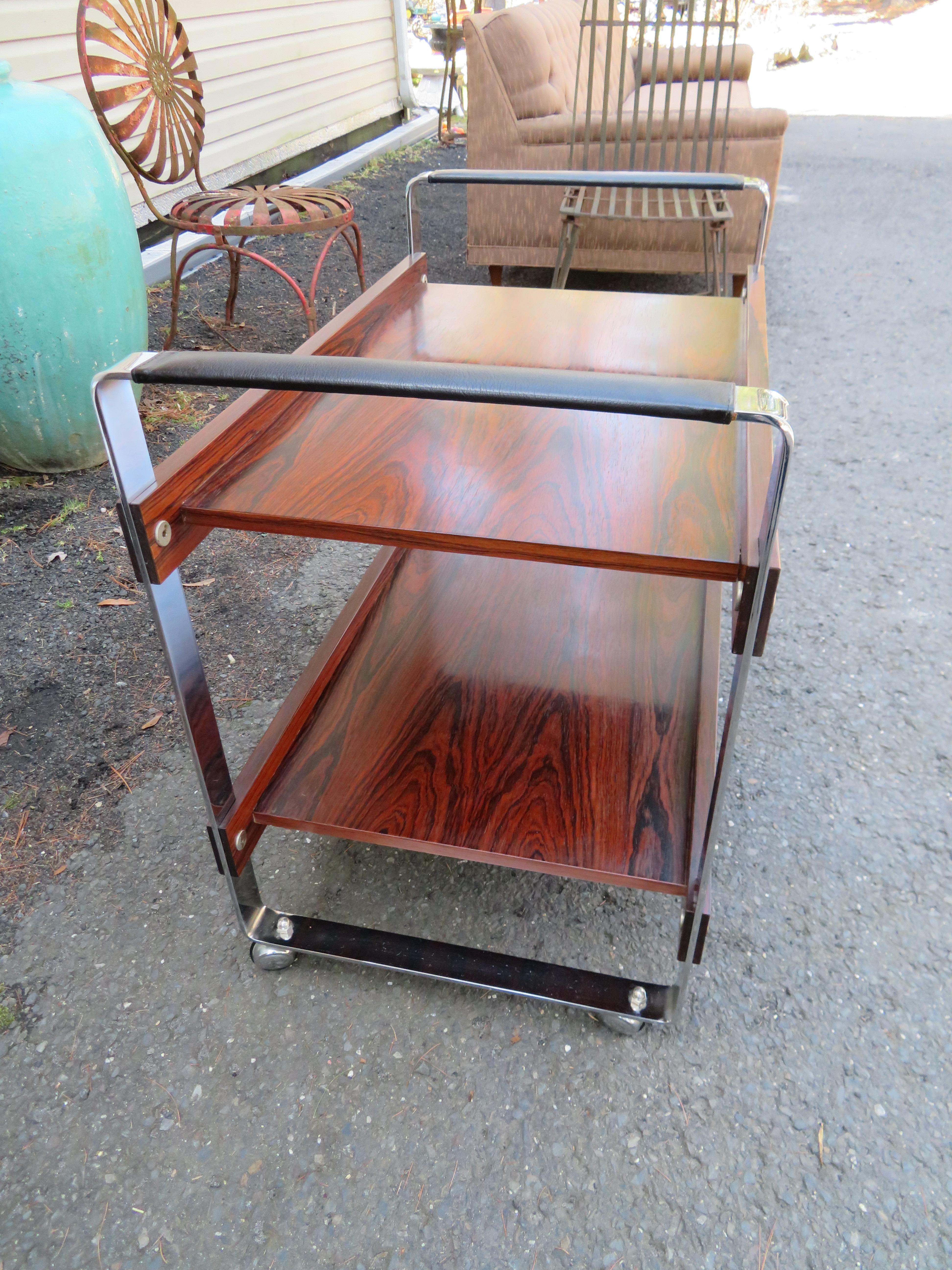 modern wood bar cart