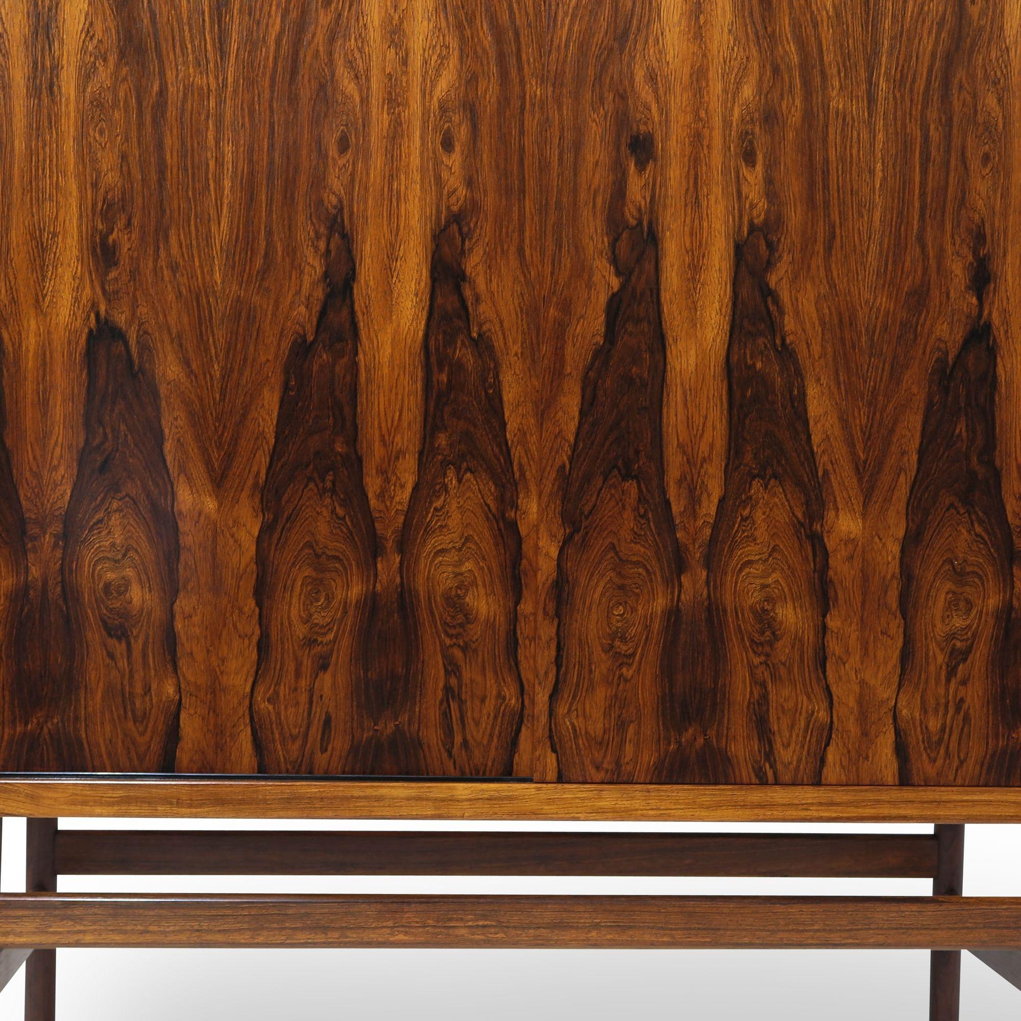 Oiled Stunning Rosewood Cabinet with Book-matched Grain For Sale