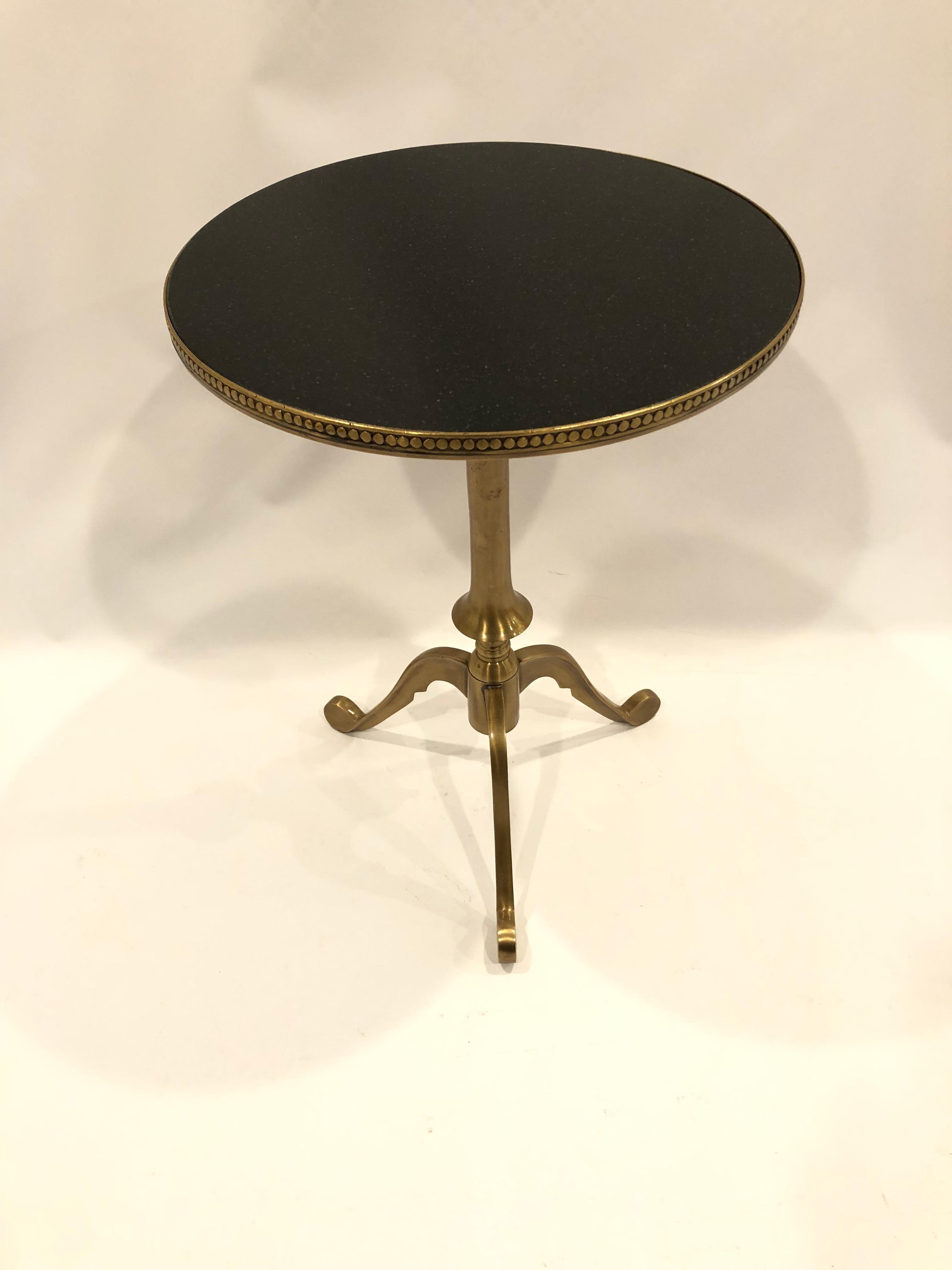 small round brass side table