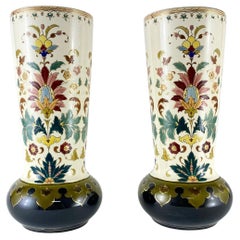 Stunning Royal Bonn Antique Vases, Ceramic, Germany, 1890s