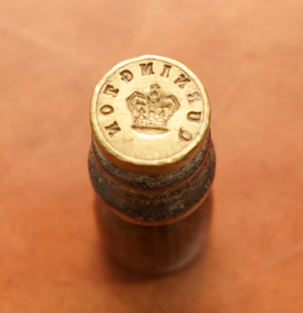 We are delighted to offer for sale this lovely original wax seal stamp with royal interest for Quenington

A lovely collectable thing, I’m unsure of the exact history but it has the name Quenington over a crown so one would assume it was a member