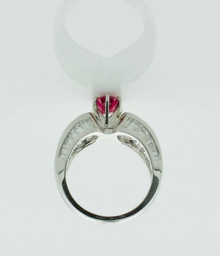 Stunning Ruby and Diamond Platinum Ring in Platinum For Sale 1