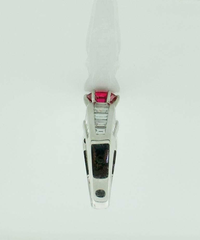 Stunning Ruby and Diamond Platinum Ring in Platinum For Sale 2