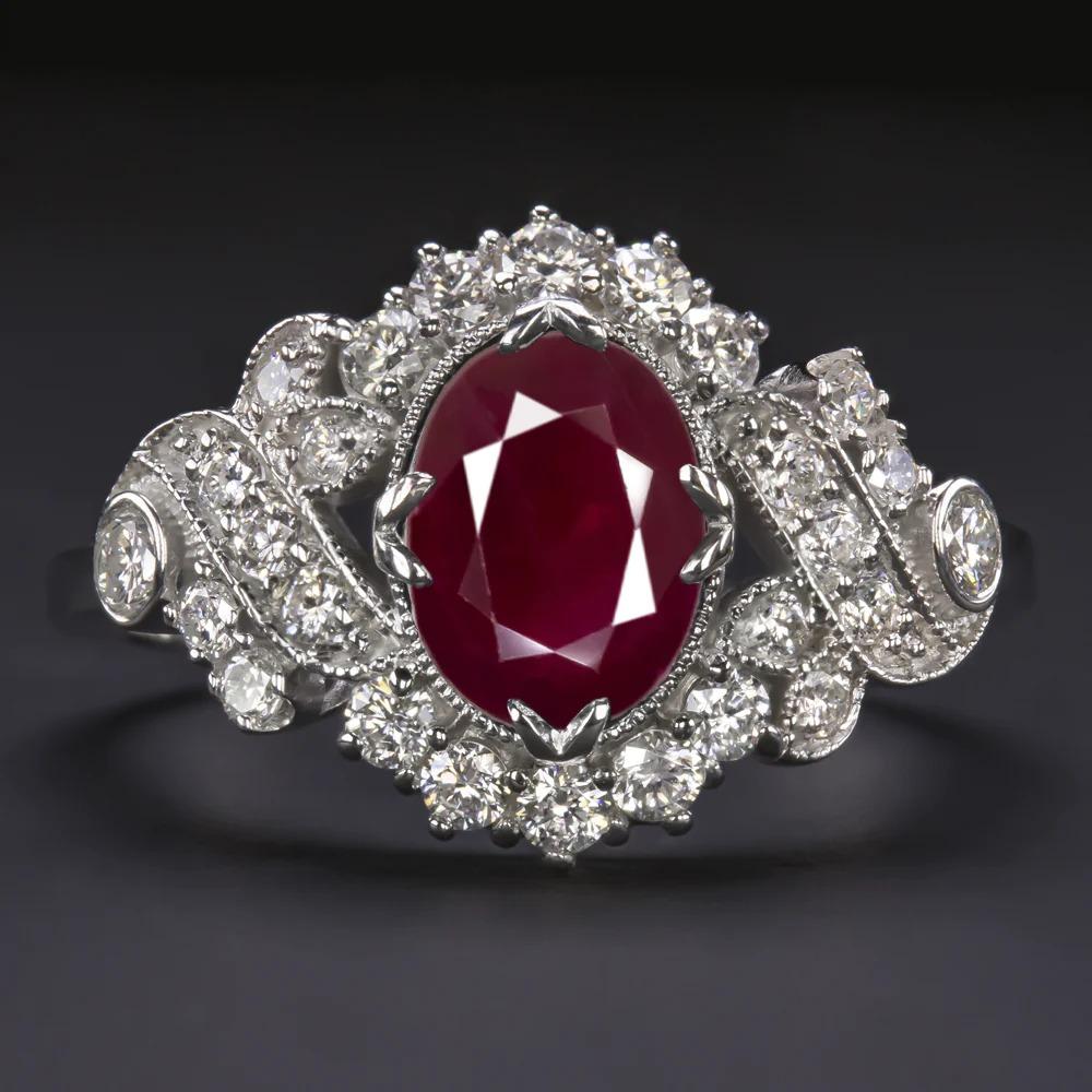 Modern Stunning Ruby and Diamond Ring For Sale