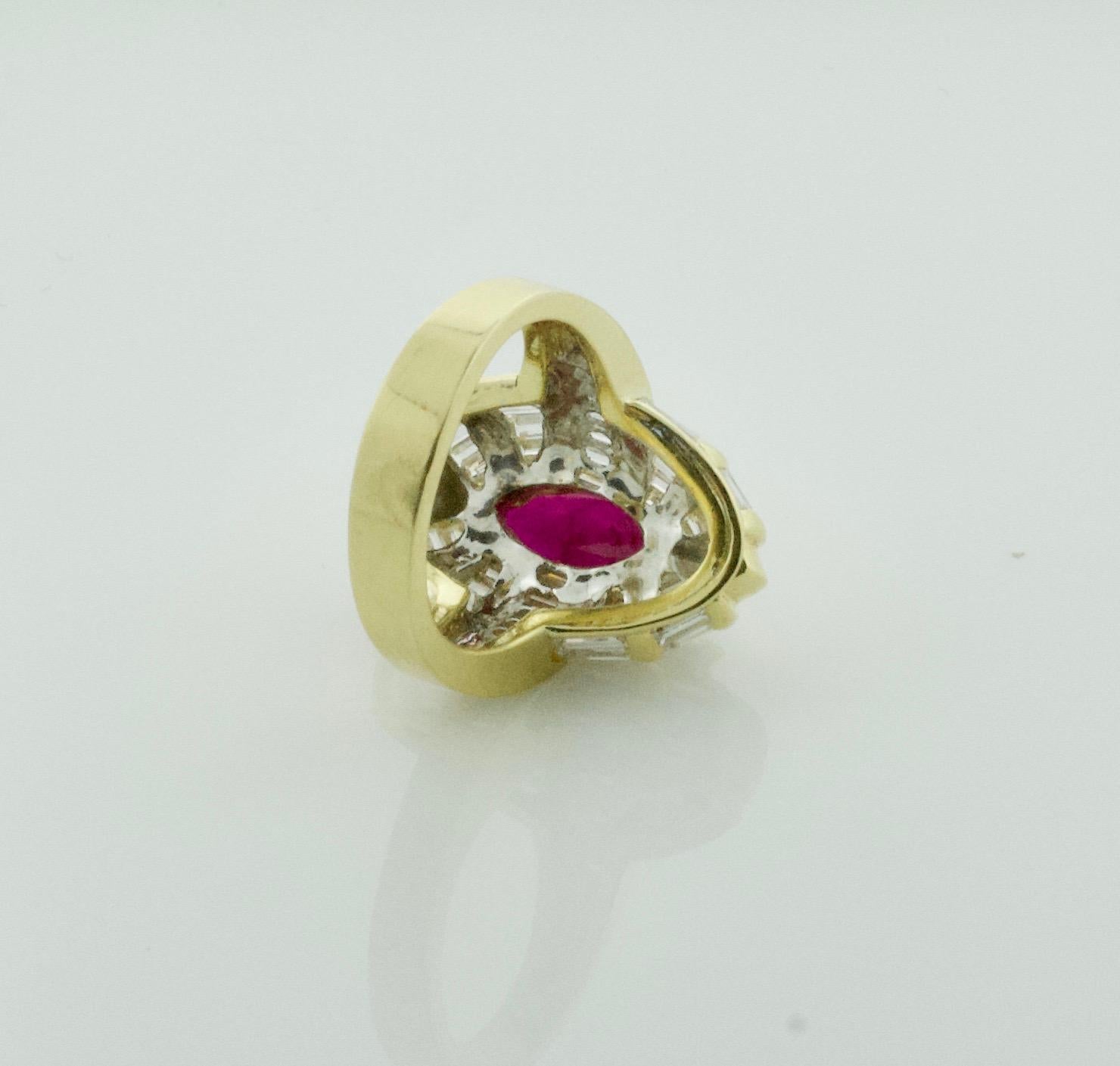 Stunning Ruby and Diamond Ring in 18 Karat Minimal Heat Treatment GIA Certed In New Condition For Sale In Wailea, HI