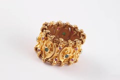 Stunning Ruby Emerald Flexible Ring in 18 Karat
