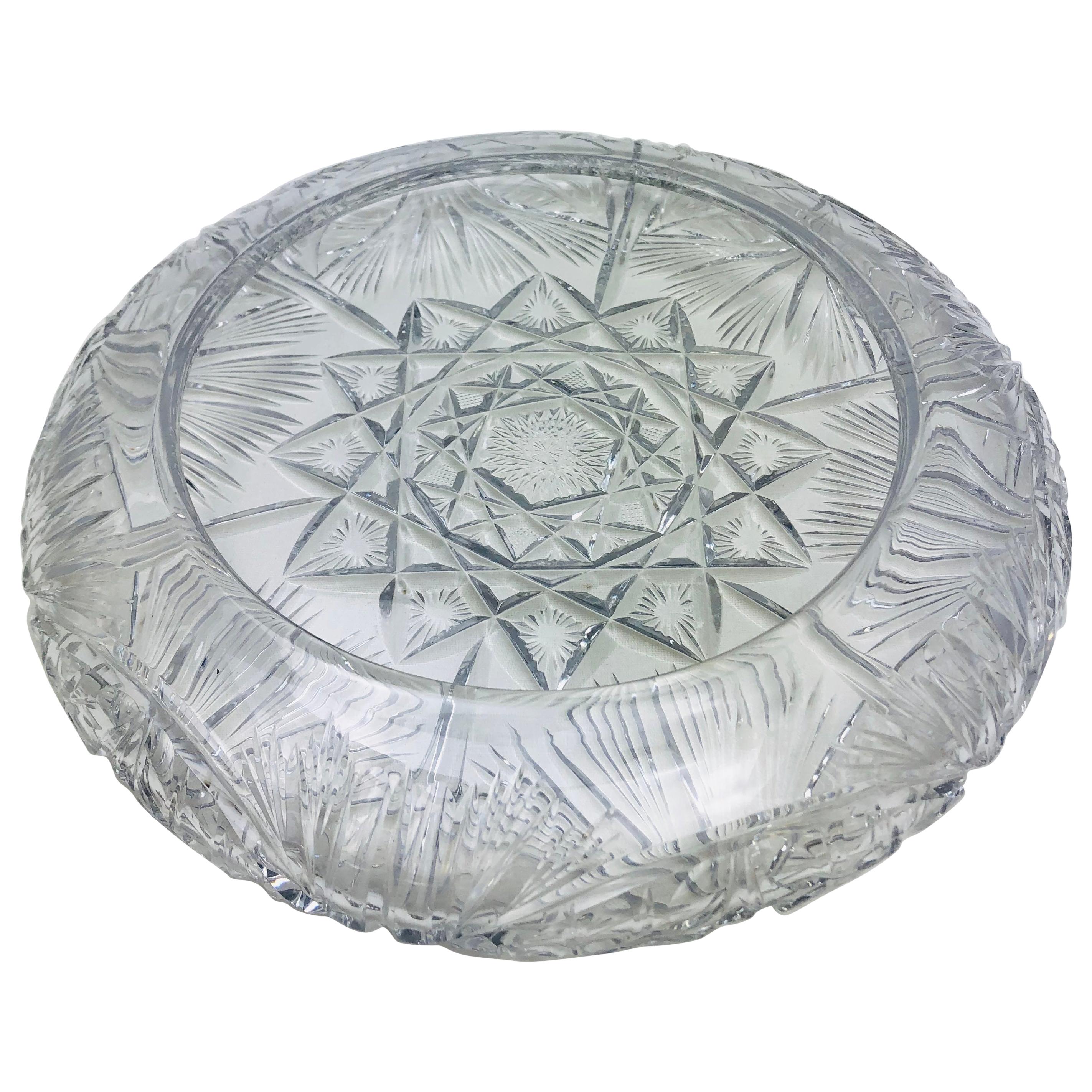 Cuenco decorativo de cristal francés tallado a mano St. Louis Crystal