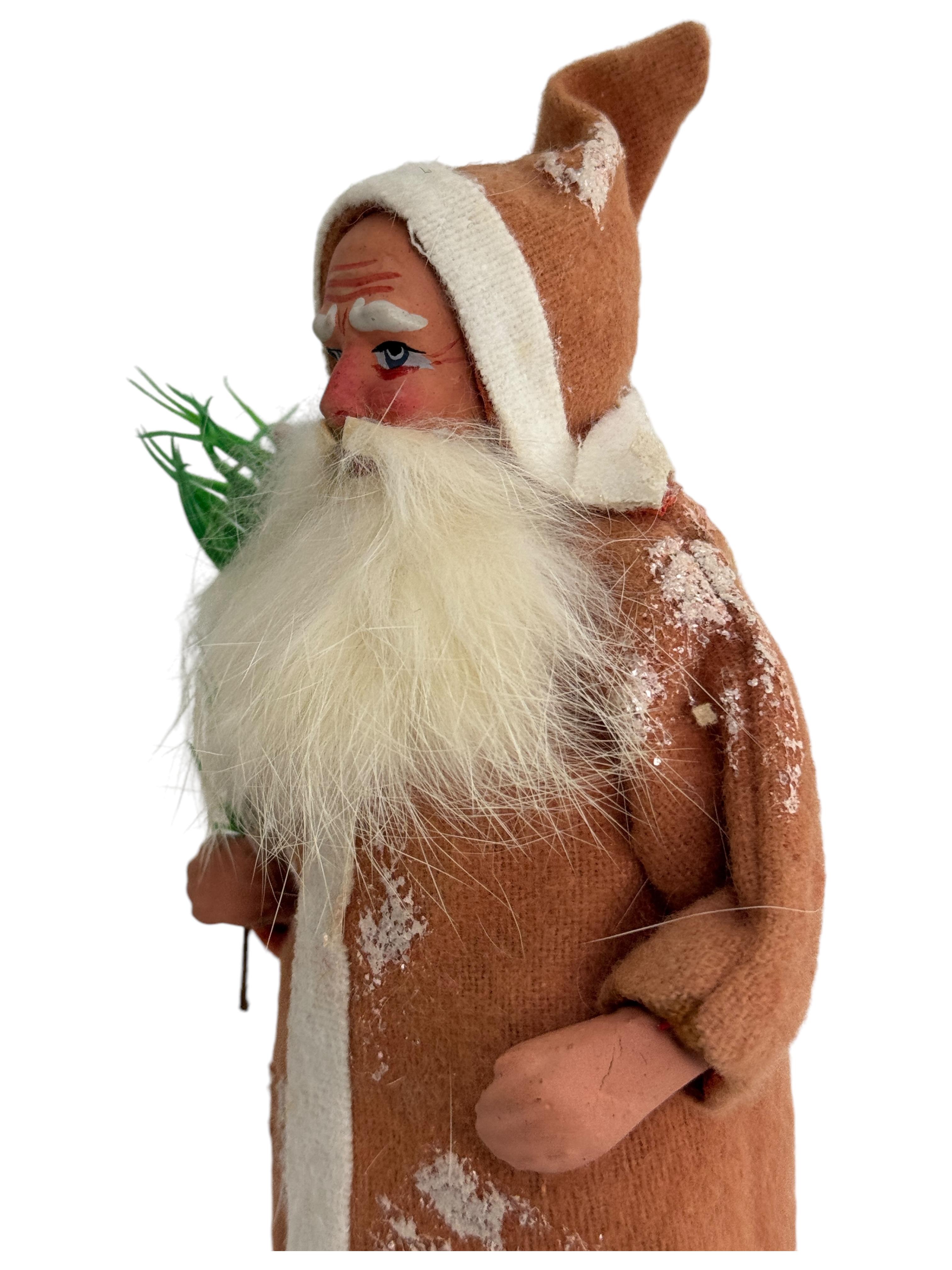 Impresionante Santa Claus Belsnickel Candy Container, Antique German Christmas 1910s en venta 6